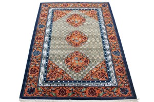 Orange Geometric 6X9 Chinese Style Oriental Rug
