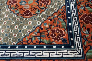 Orange Geometric 6X9 Chinese Style Oriental Rug