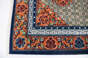 Orange Geometric 6X9 Chinese Style Oriental Rug