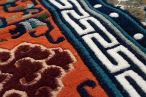 Orange Geometric 6X9 Chinese Style Oriental Rug