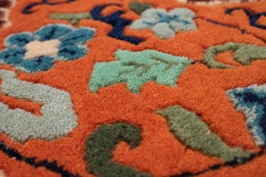 Orange Geometric 6X9 Chinese Style Oriental Rug