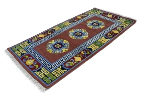 Maroon Red Floral 3X6 Chinese Style Oriental Rug
