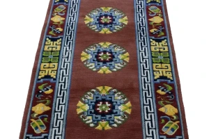 Maroon Red Floral 3X6 Chinese Style Oriental Rug