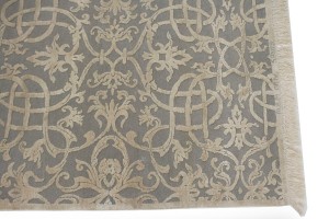 Hand-Carved Gray Extra Fine 6X9 Modern Oriental Rug