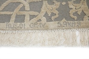 Hand-Carved Gray Extra Fine 6X9 Modern Oriental Rug