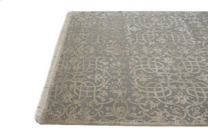 Hand-Carved Gray Extra Fine 6X9 Modern Oriental Rug