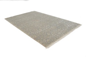 Hand-Carved Gray Extra Fine 6X9 Modern Oriental Rug