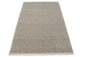 Hand-Carved Gray Extra Fine 6X9 Modern Oriental Rug