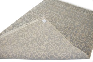 Hand-Carved Gray Extra Fine 6X9 Modern Oriental Rug