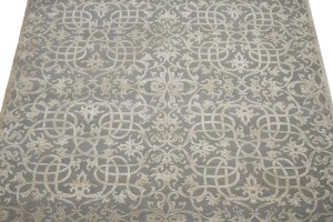 Hand-Carved Gray Extra Fine 6X9 Modern Oriental Rug