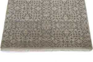 Hand-Carved Gray Extra Fine 6X9 Modern Oriental Rug