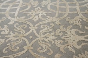 Hand-Carved Gray Extra Fine 6X9 Modern Oriental Rug