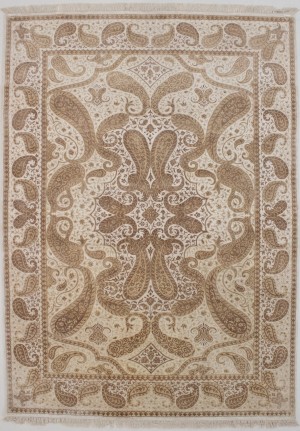Classic Floral Paisley 6X8 Indo-Tabriz Oriental Rug