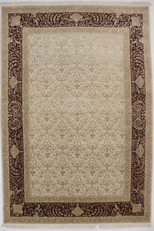 Classic Floral 6'7X9'7 Indo-Tabriz Modern Oriental Rug