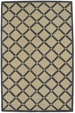 Cream & Charcoal Art Deco 5X8 Modern Rug