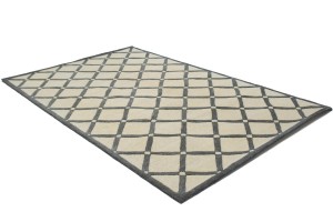 Cream & Charcoal Art Deco 5X8 Modern Rug