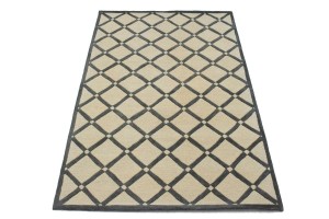 Cream & Charcoal Art Deco 5X8 Modern Rug