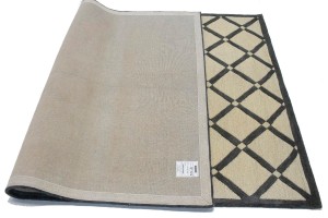 Cream & Charcoal Art Deco 5X8 Modern Rug