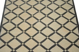 Cream & Charcoal Art Deco 5X8 Modern Rug