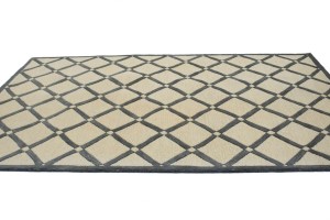 Cream & Charcoal Art Deco 5X8 Modern Rug