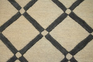 Cream & Charcoal Art Deco 5X8 Modern Rug