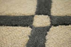 Cream & Charcoal Art Deco 5X8 Modern Rug