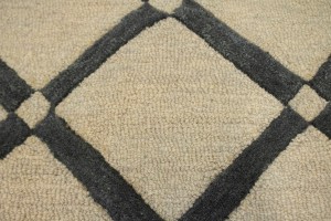 Cream & Charcoal Art Deco 5X8 Modern Rug