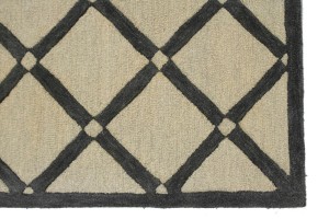 Cream & Charcoal Art Deco 5X8 Modern Rug