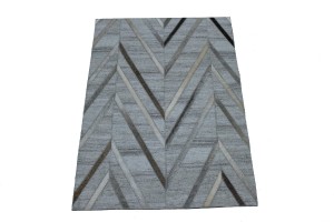 Silver 2X3 Modern Leather Rug