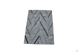 Silver 2X3 Modern Leather Rug