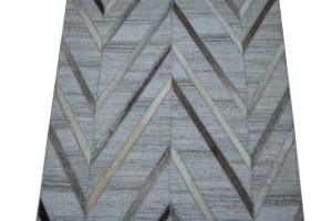 Silver 2X3 Modern Leather Rug