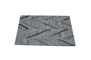 Silver 2X3 Modern Leather Rug