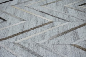 Silver 2X3 Modern Leather Rug