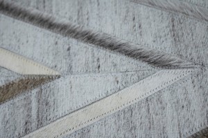 Silver 2X3 Modern Leather Rug