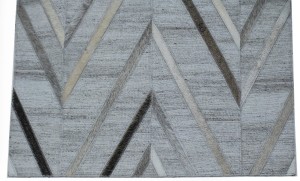 Silver 2X3 Modern Leather Rug