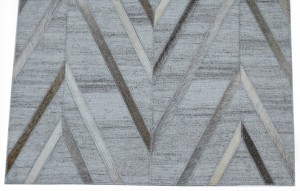 Silver 2X3 Modern Leather Rug