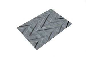 Silver 2X3 Modern Leather Rug