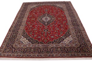 Vintage Red Traditional 10X13 Kashan Persian Rug