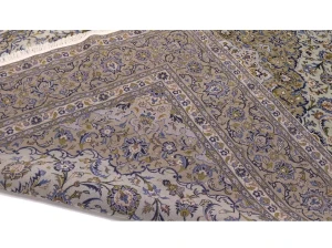 Semi Antique Sage Green Traditional 9X13 Kashan Persian Rug