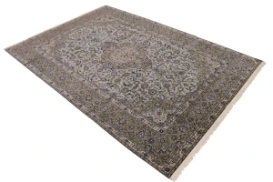 Semi Antique Sage Green Traditional 9X13 Kashan Persian Rug