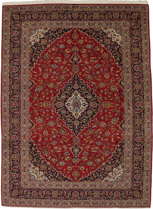 Vintage Red Traditional 10X13 Kashan Persian Rug