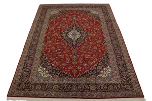 Vintage Red Traditional 10X13 Kashan Persian Rug