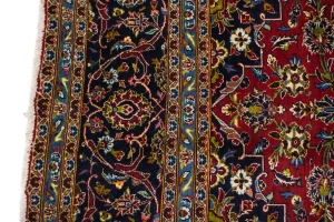 Vintage Red Traditional 10X13 Kashan Persian Rug