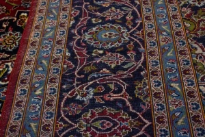 Vintage Red Traditional 10X13 Kashan Persian Rug