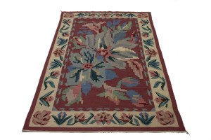 Floral Dhurrie Kilim 6X9 Chinese Style Oriental Rug