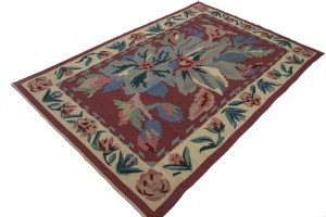 Floral Dhurrie Kilim 6X9 Chinese Style Oriental Rug