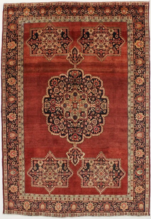 Semi Antique Rusty Red Classic 7'5X11 Tabriz Goravan Persian Rug