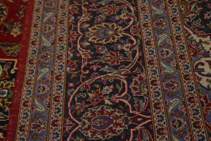 Vintage Red Traditional 10X13 Kashan Persian Rug