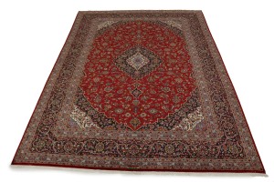 Vintage Red Traditional 10X13 Kashan Persian Rug