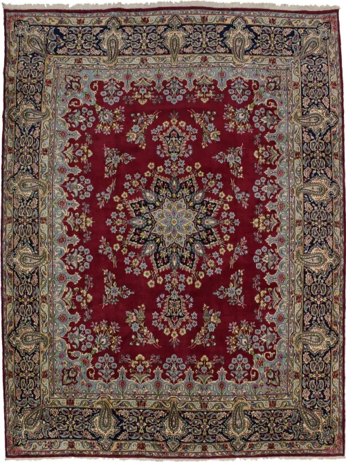 Semi Antique Red Classic 10X13 Kerman Persian Wool Rug